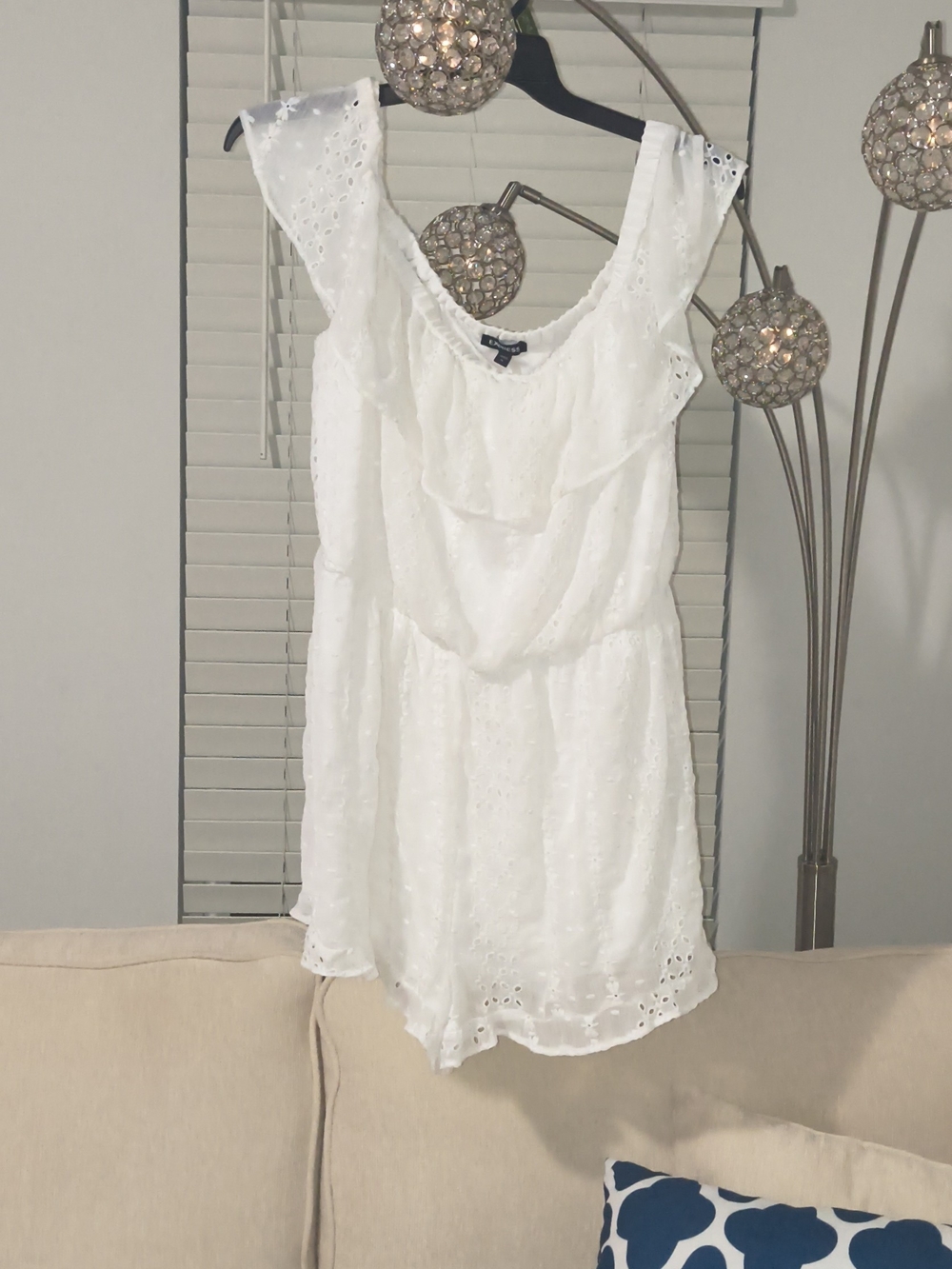 Express White Lace Romper